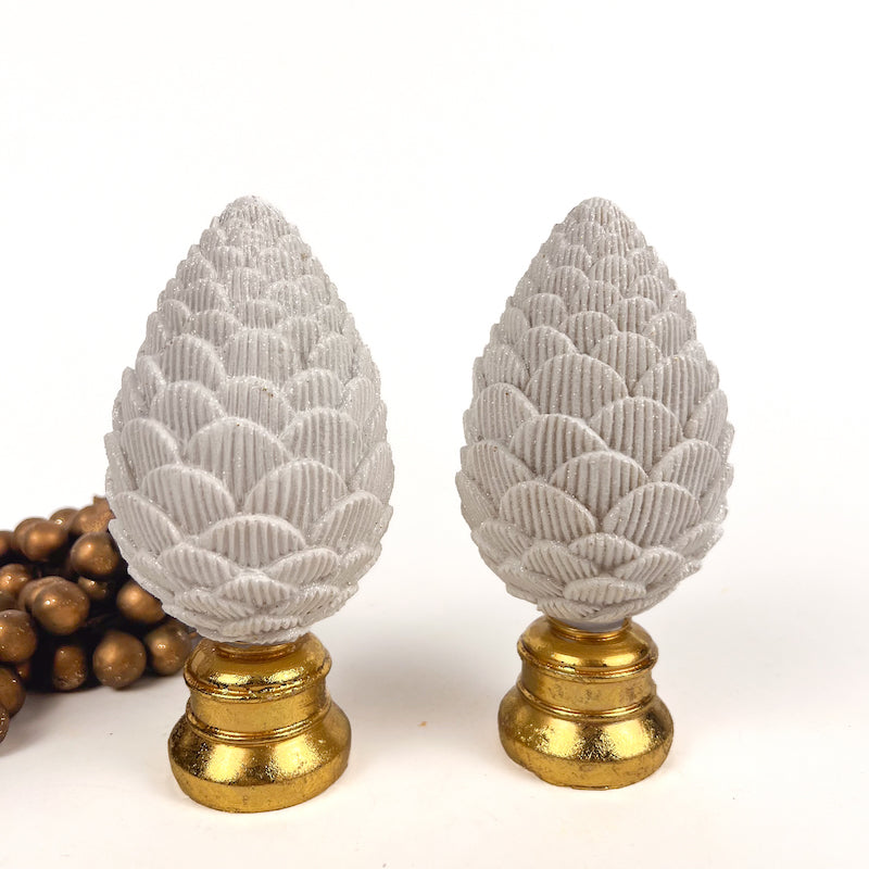 SET DI PIGNE BIANCHE E ORO