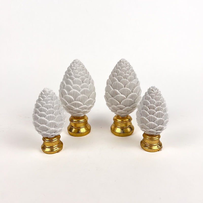 SET DI PIGNE BIANCHE E ORO