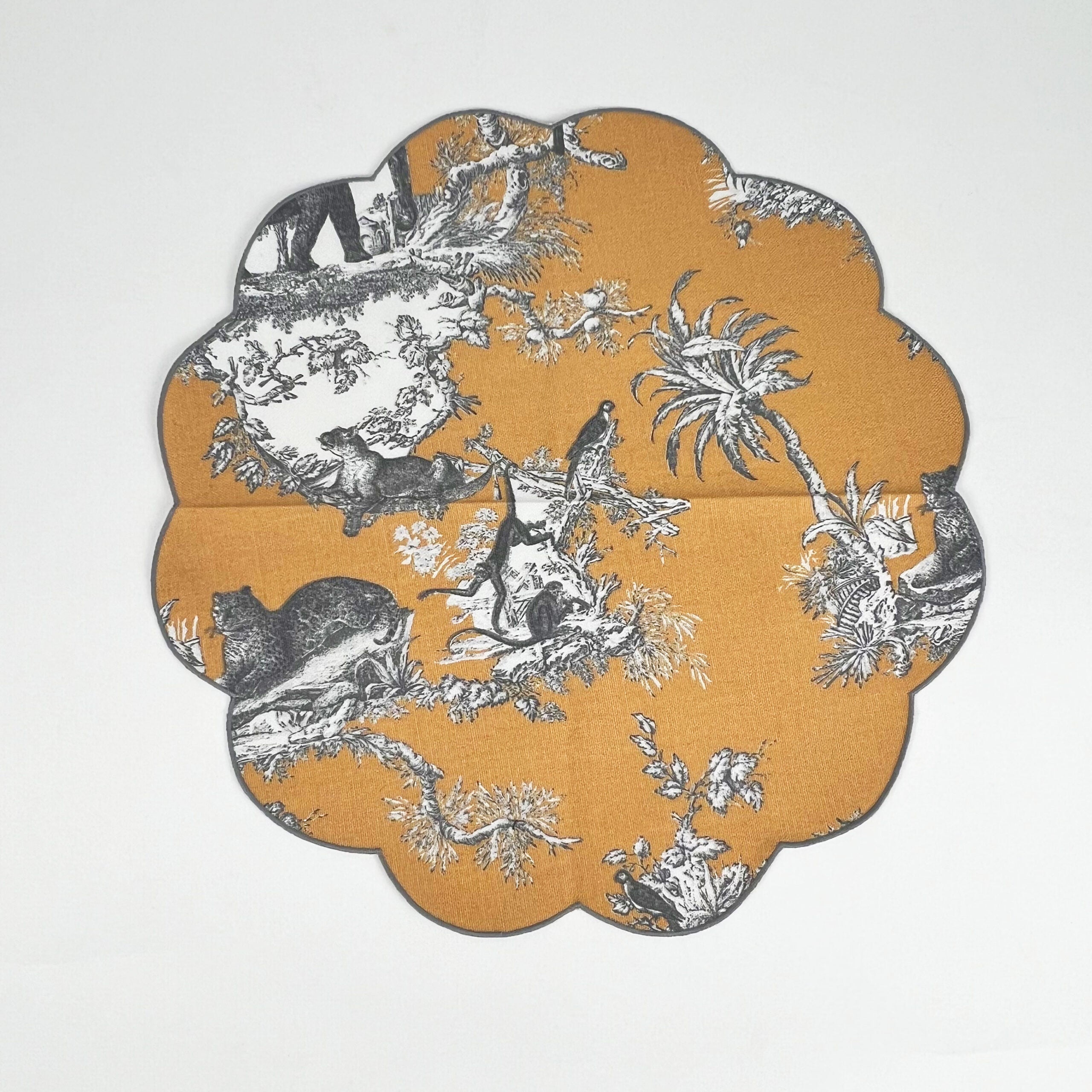 SET DI 6 TOVAGLIOLI RICAMATI TOILE DE JOUY “SENAPE”