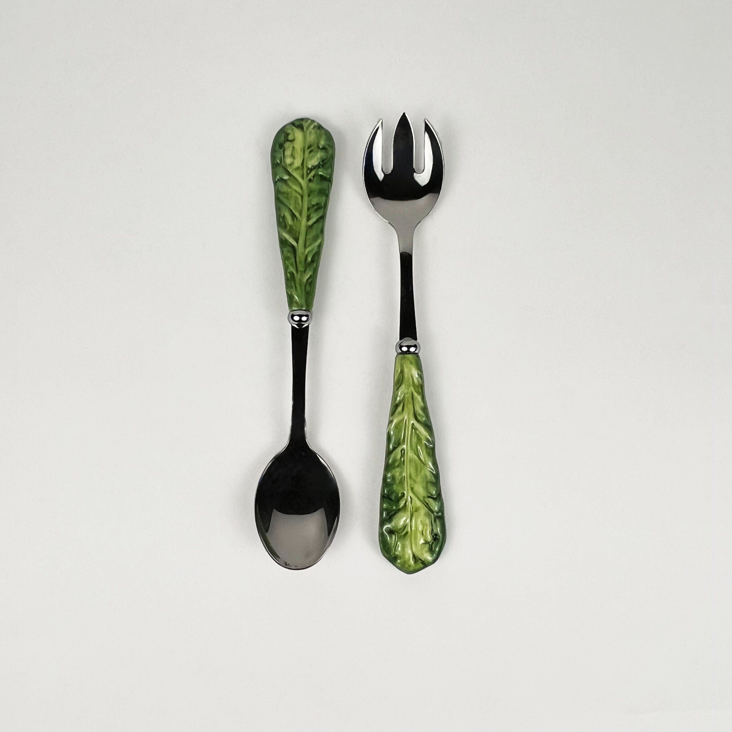 COPPIA DI POSATE "CAVOLO VERZA VERDE"