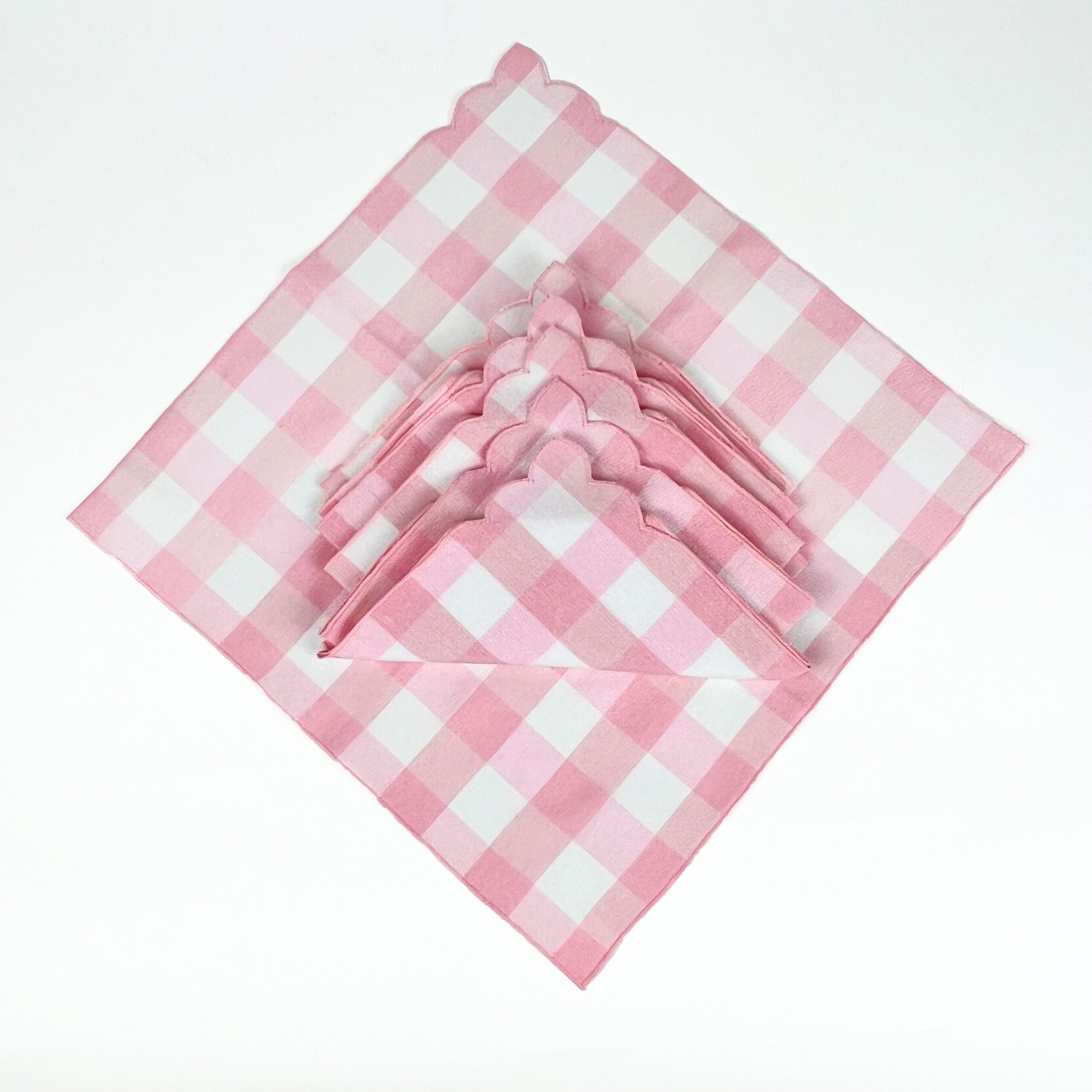 SET 6 TOVAGLIOLI MAXY VICHY " ROSA POLVERE”