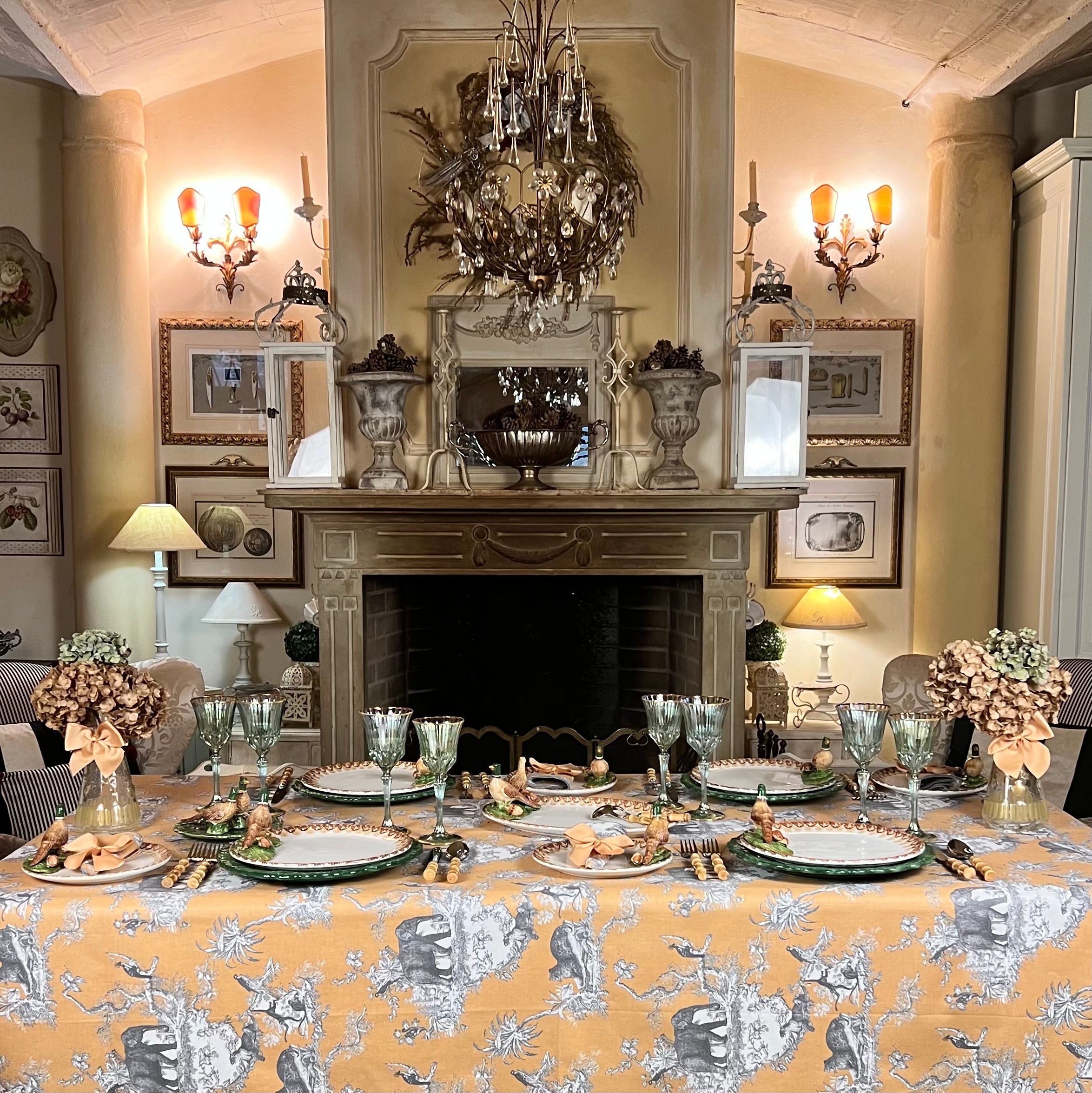 TOVAGLIA GIUNGLA TOILE DE JOUY "SENAPE"