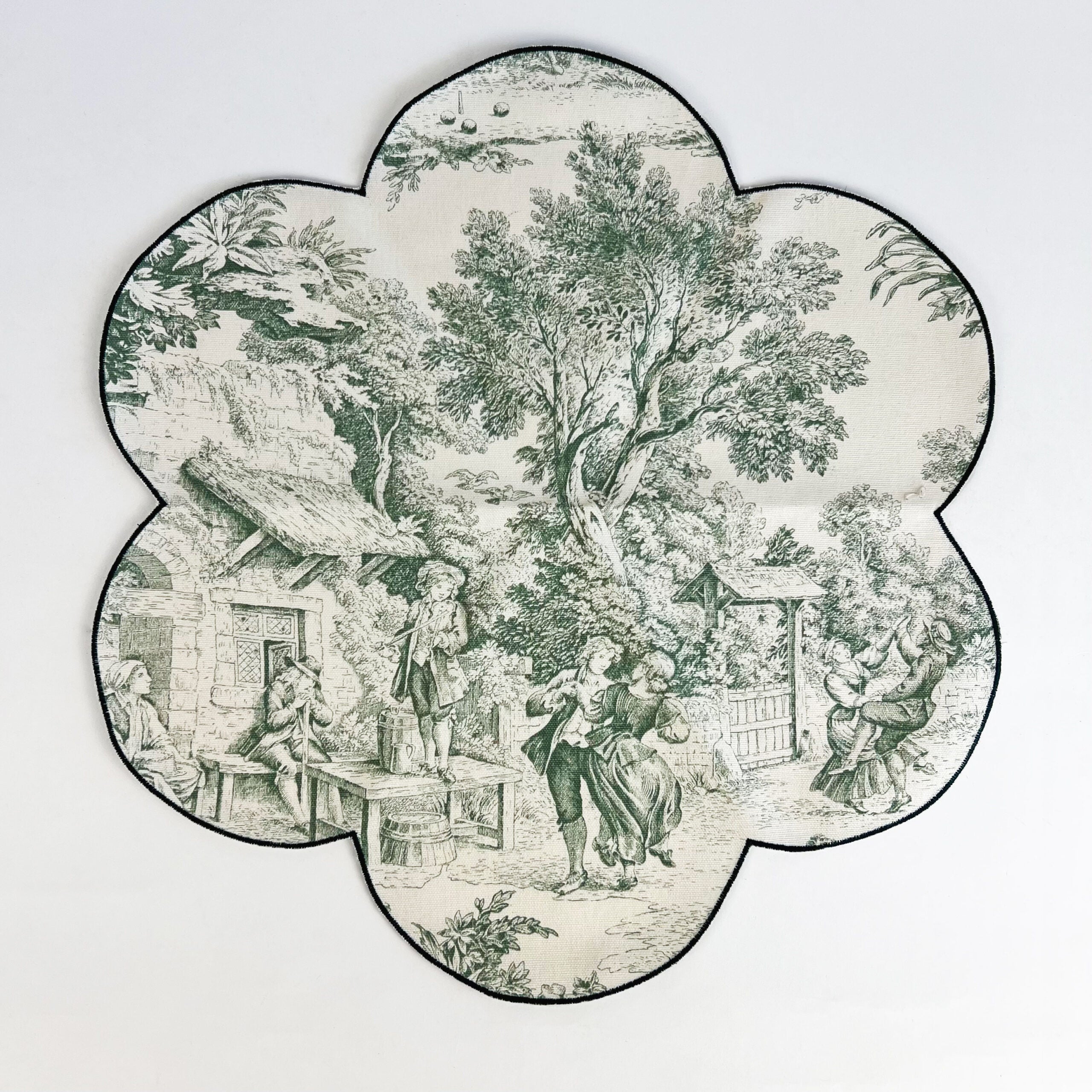 SET DI 6 TOVAGLIETTE TOILE DE JOUY "VERDE LAGO"
