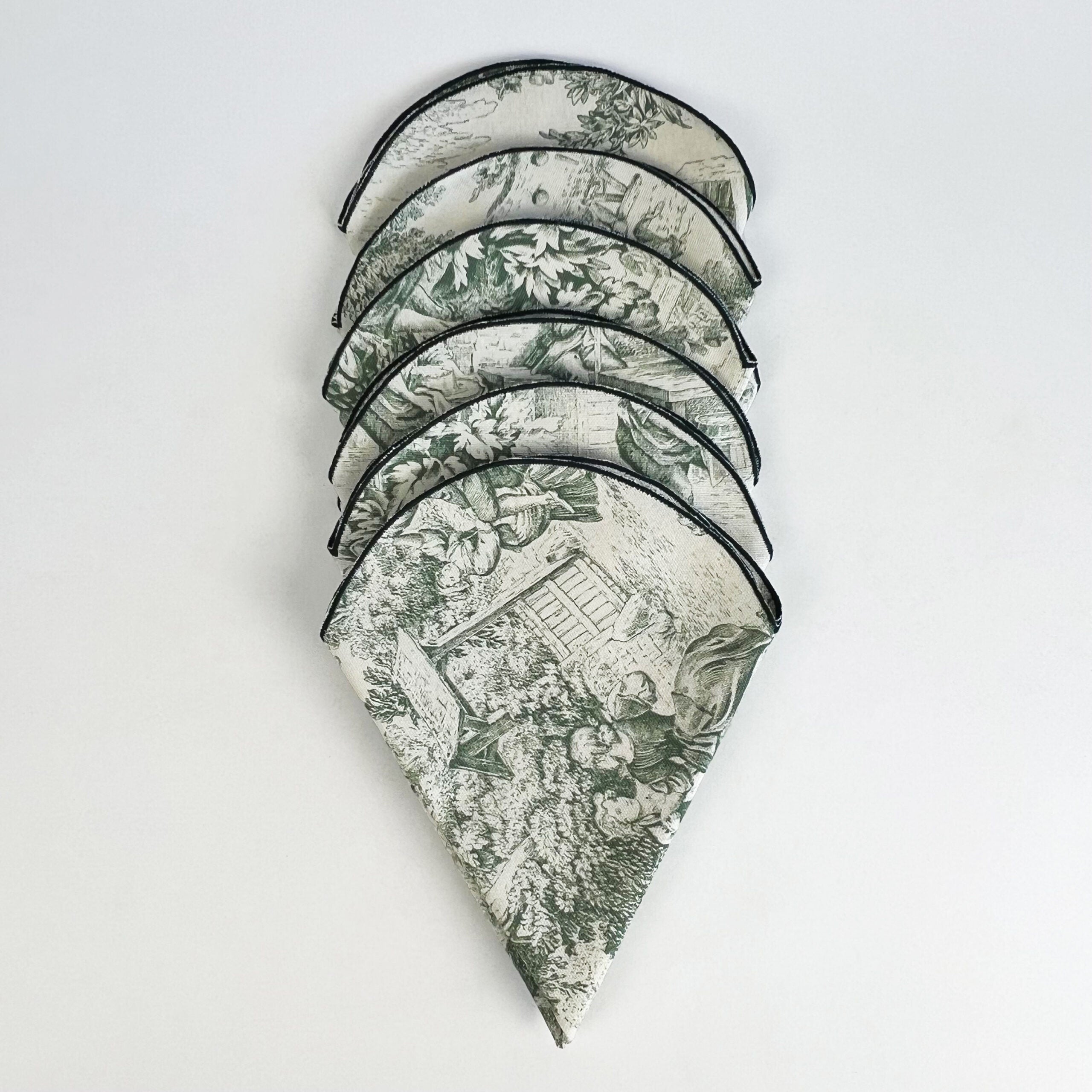 SET DI 6 TOVAGLIOLI TOILE DE JOUY "VERDE LAGO"