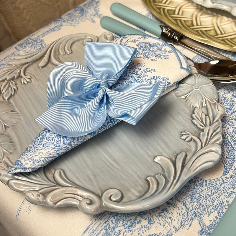 SET 6 TOVAGLIOLI TOILE DE JOUY "AZZURRO CIELO"