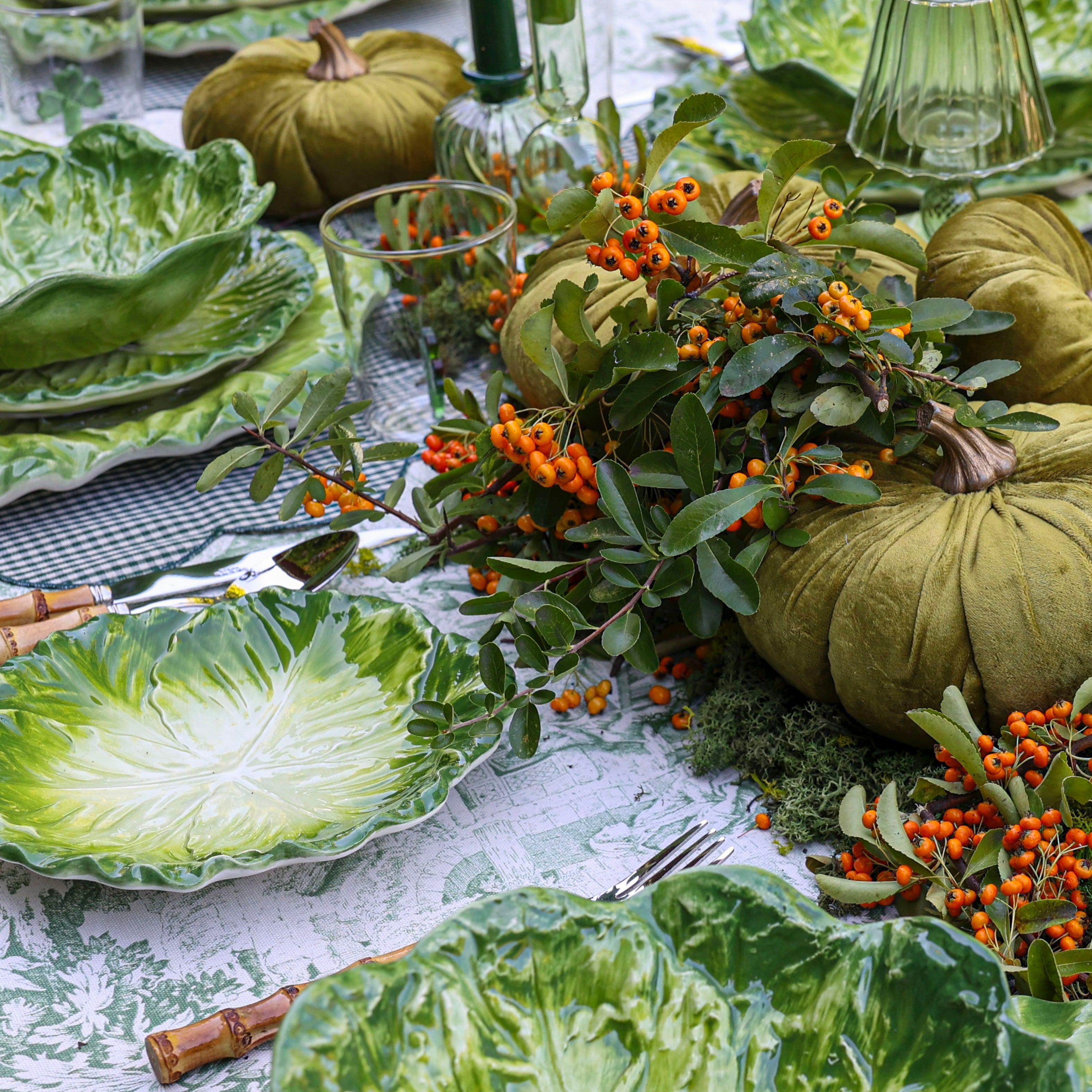 SET 6 PIATTI DA ANTIPASTO "CAVOLO VERZA VERDE"