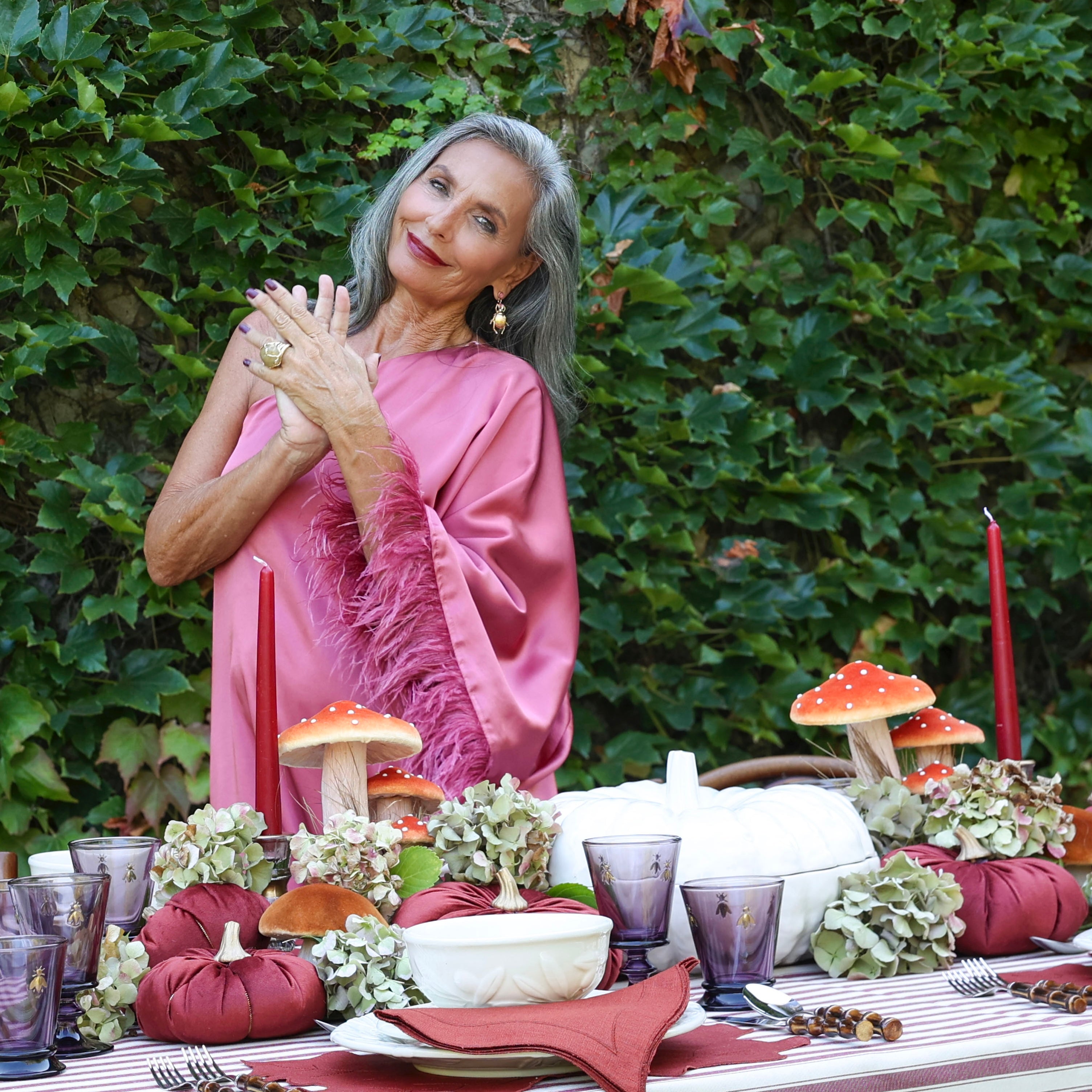 SET 6 TOVAGLIOLI FOGLIE D'AUTUNNO "MARSALA"