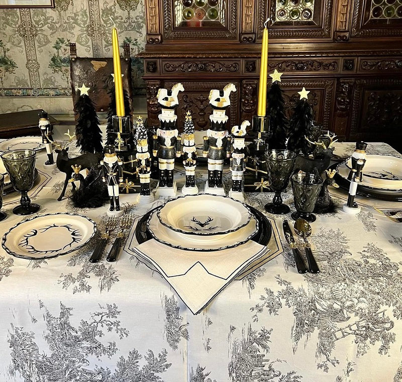 SET 6 TOVAGLIETTE ESAGONO "GESSO NERO"