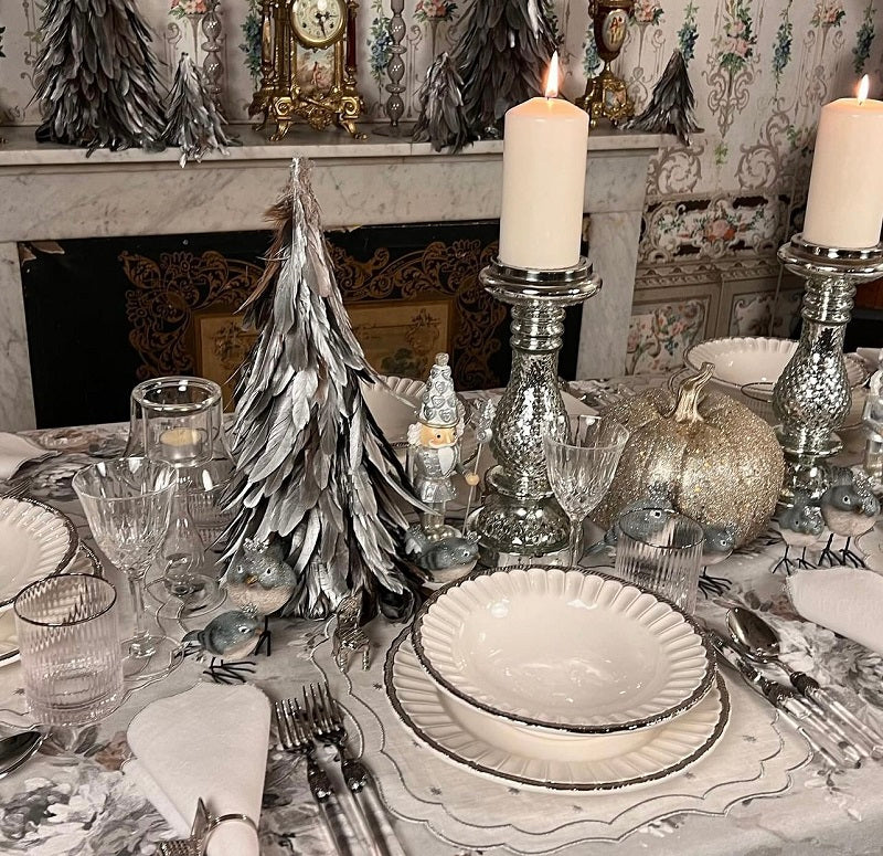 COPPIA DI MAXI PORTACANDELE “ARGENTO”