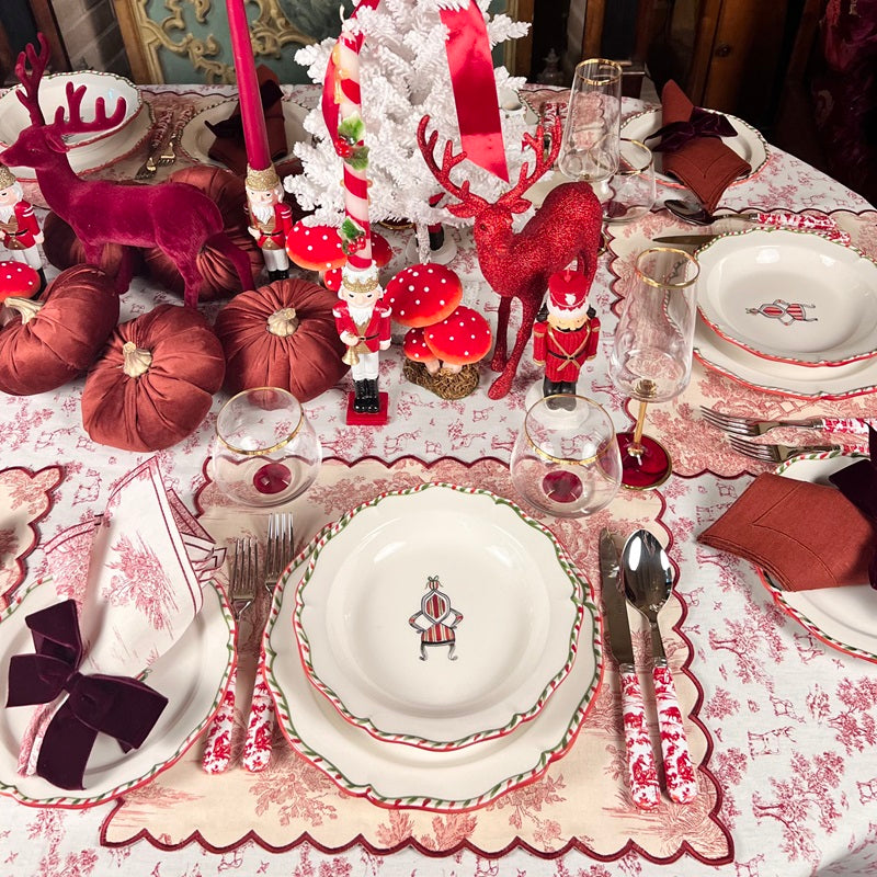 SET DI 4 POSATE “TOILE DE JOUY ROSSO”