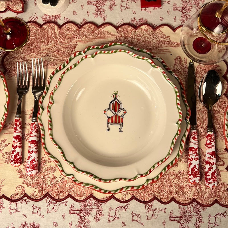 SET DI 6 FORCHETTE DA ANTIPASTO “TOILE DE JOUY ROSSO”