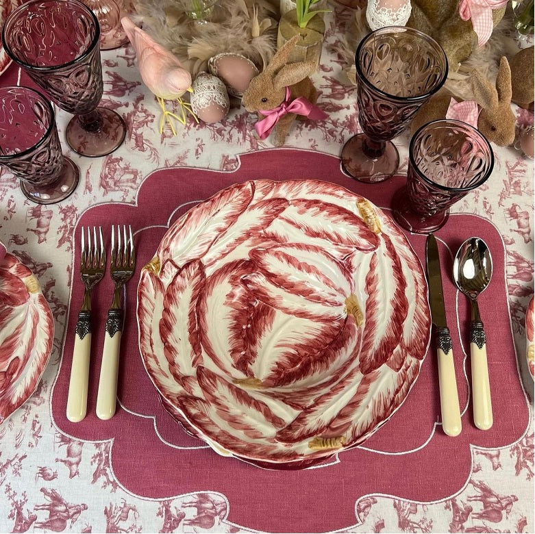 SET 6 CALICI DAMASCATO "AMETISTA"