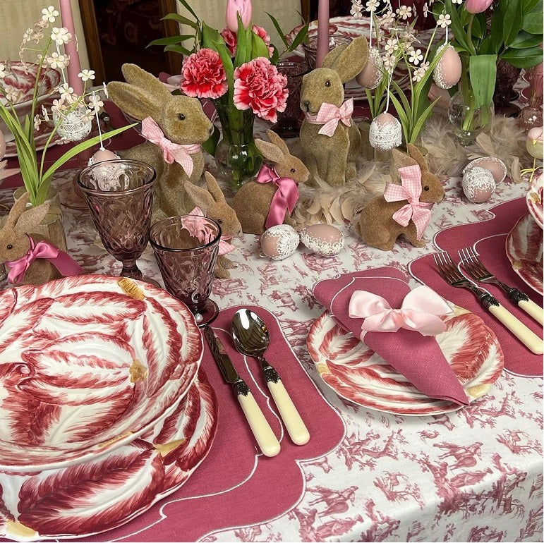 SET 6 CALICI DAMASCATO "AMETISTA"