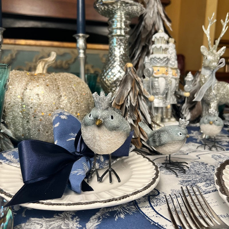 COPPIA DI UCCELLINI "INCORONATI"