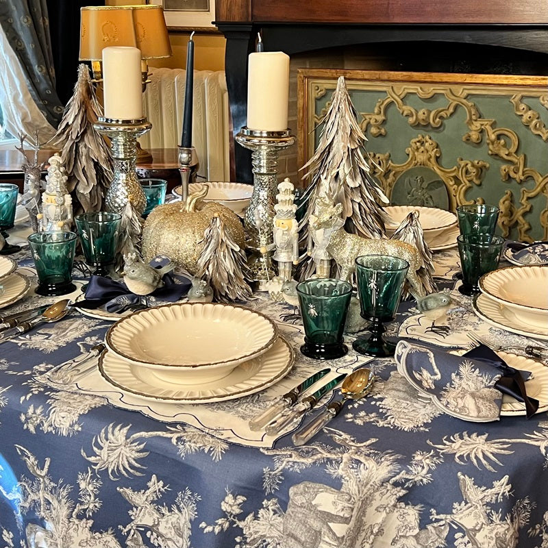 TOVAGLIA GIUNGLA TOILE DE JOUY “BLU”