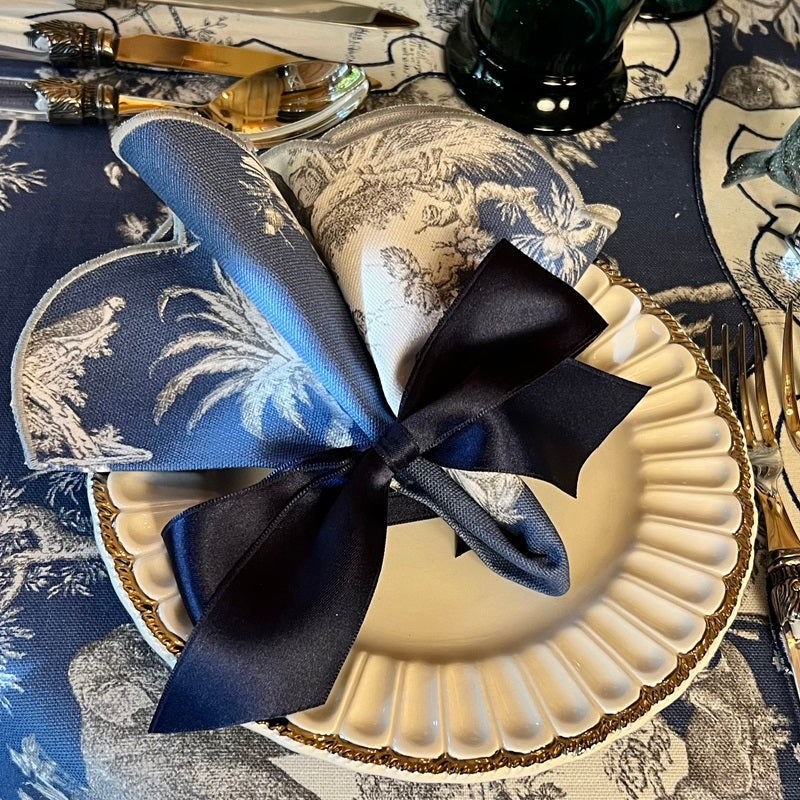 SET 6 TOVAGLIOLI RICAMATI TOILE DE JOUY “BLU”