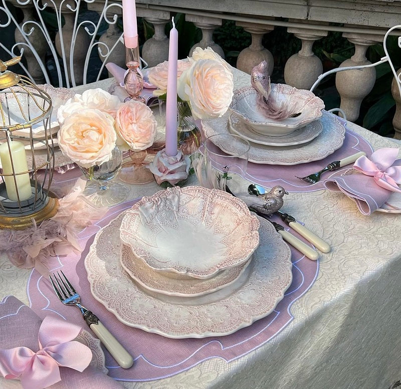 SET 6 PIATTI DA ANTIPASTO "ROSE D'INVERNO"