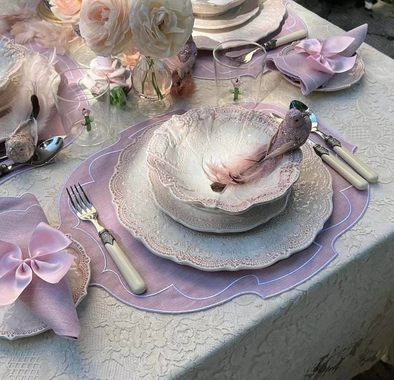 SET 6 PIATTI PIANI “ROSE D’INVERNO”