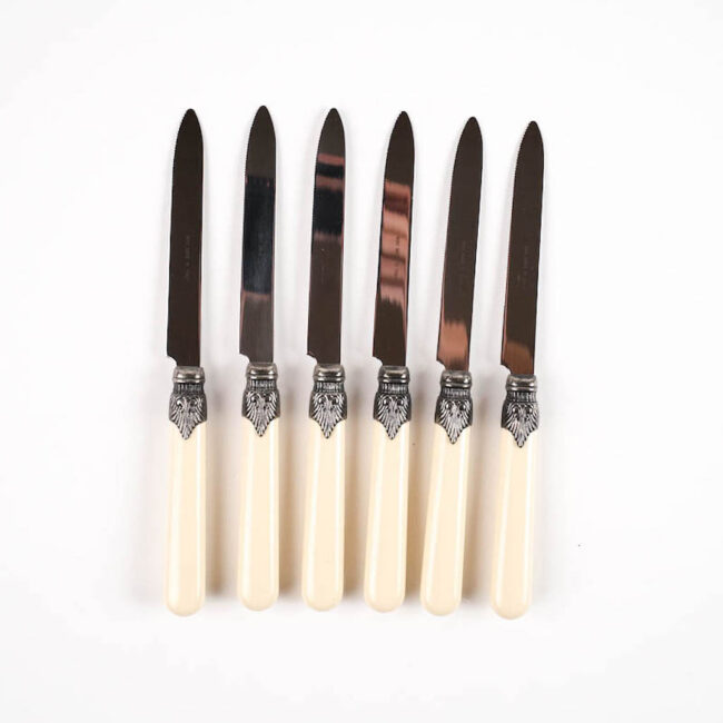 set coltelli avorio